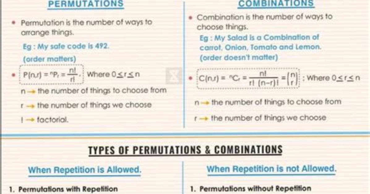 20 Combinations of 5
