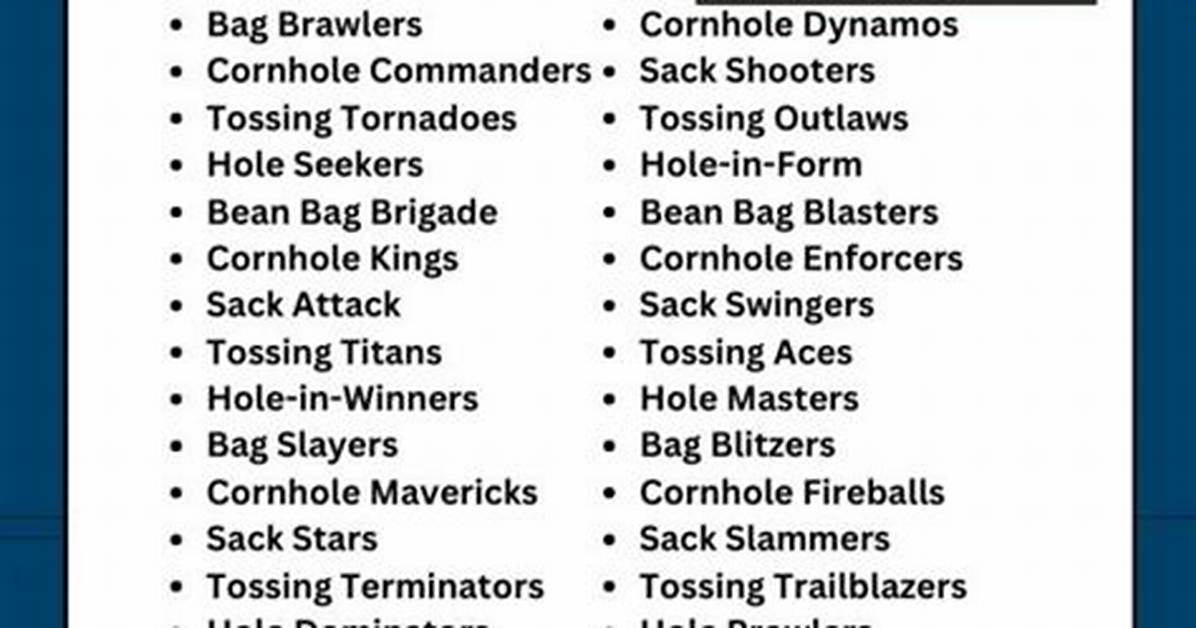200+ Cool Cornhole Team Names for You and Your Buddies