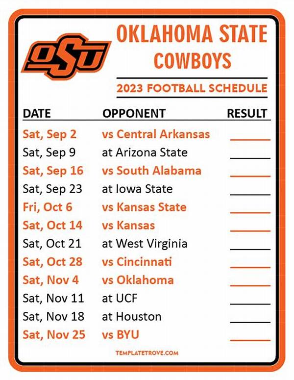 2023 Oklahoma State Football Schedule