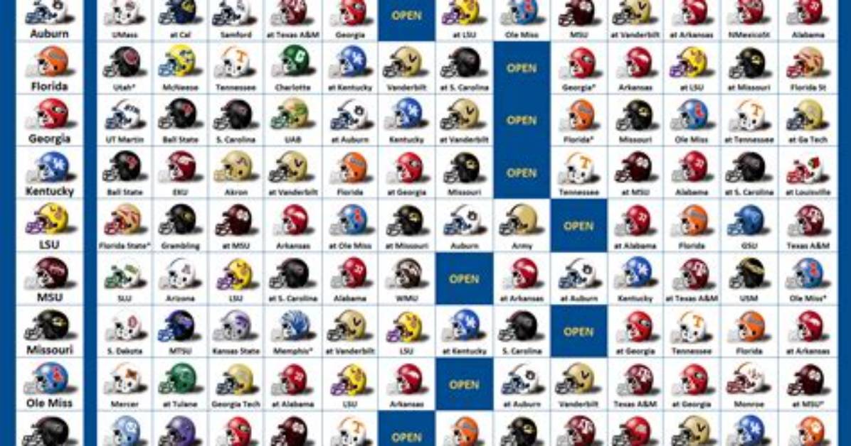 2023 Sec Weekly Football Schedule