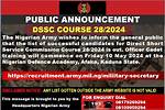 2024 Dssc: Nigerian Army Releases List of Successful Candidates