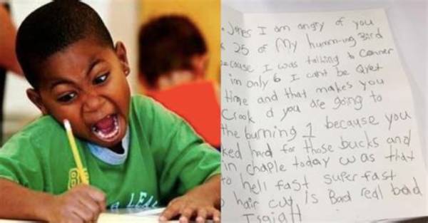 6-Year-Old Writes Hilarious Letter to Teacher Calling Her a 'Thief and a Crook'