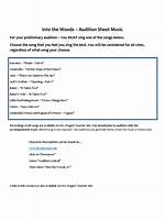 Audition Songs for into the Woods