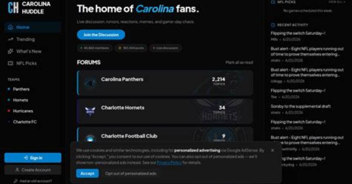 Carolina Huddle Forum – List of Carolina Huddle Discussions and Forums