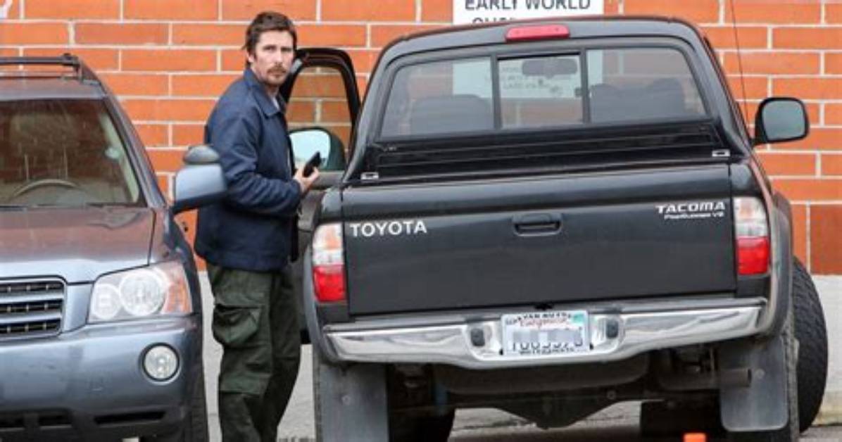 Christian Bale Lays Low in His Toyota Tacoma