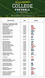 College Football Tv Schedule Week 4