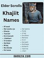 Cool Khajiit Names from Elder Scrolls