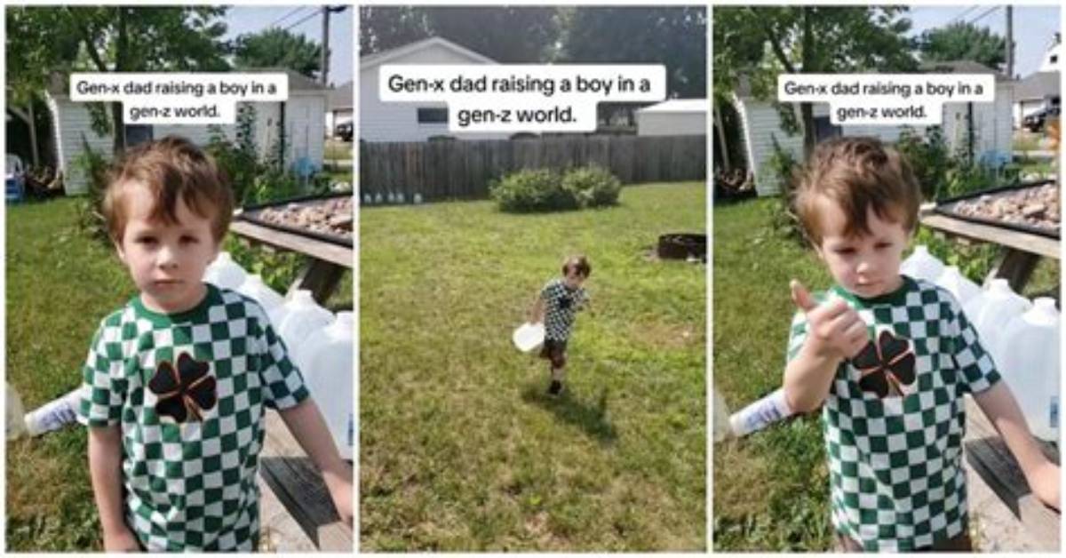 Dad Punishes Son by Making Him Carry One-Gallon Water Jugs