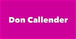 Don Callender