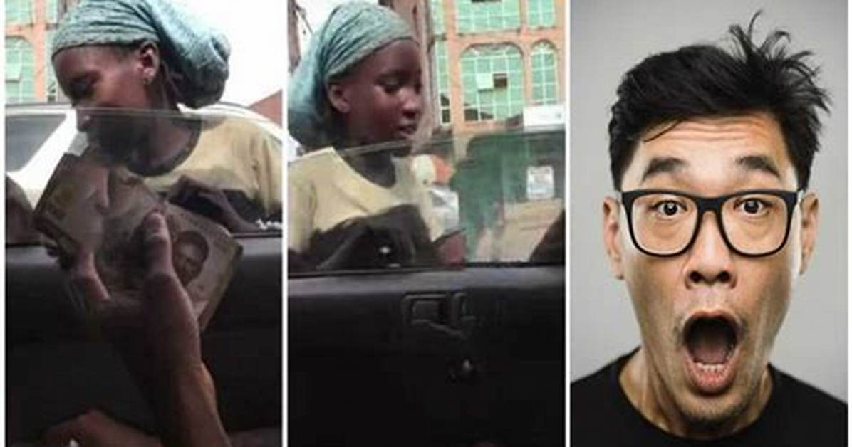 Fear of Money Ritual? Little Female Beggar Rejects Huge Wads of Cash from Man in a Car, Video Stirs Reactions