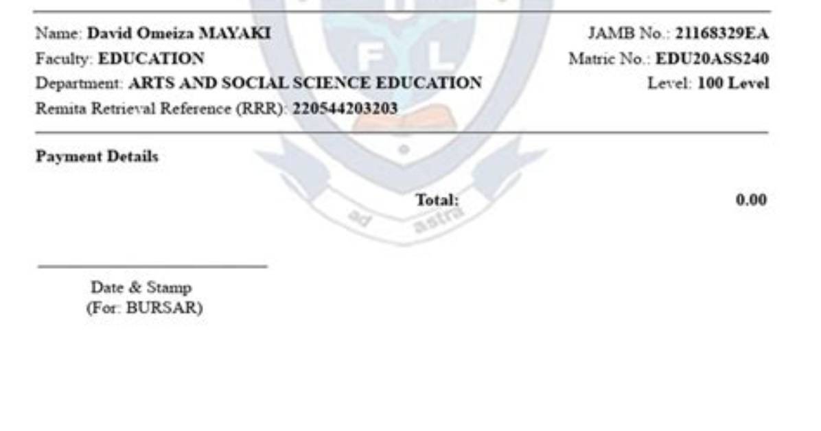 Federal University Lokoja School Fees