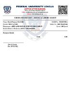 Federal University Lokoja School Fees