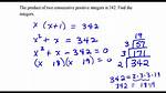 Find 2 Consecutive Integers with a Product of 20
