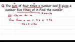 Five Times the Sum of the Number and 2