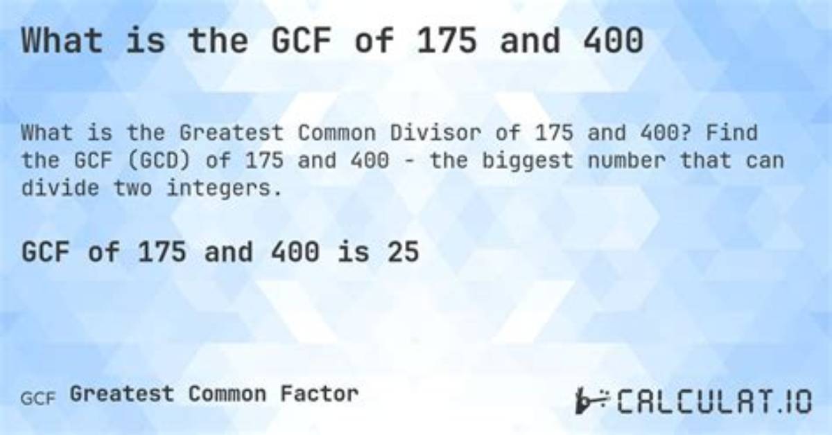 Gcf of 175 and 102