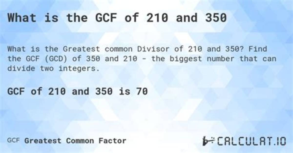 Gcf of 256 and 210