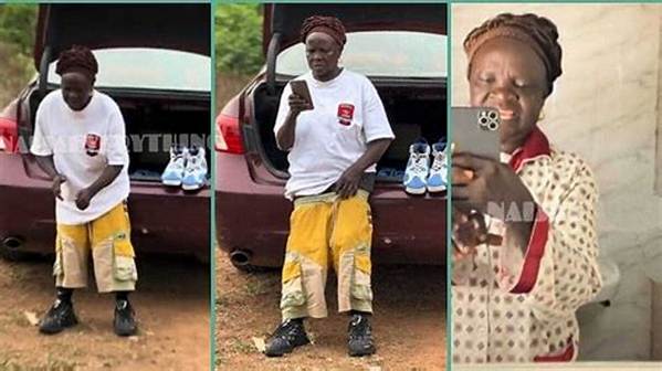 "Grandma Wey Get Steeze": Old Woman Sags Her Baggy Shorts in Video, Flaunts Costly iPhone