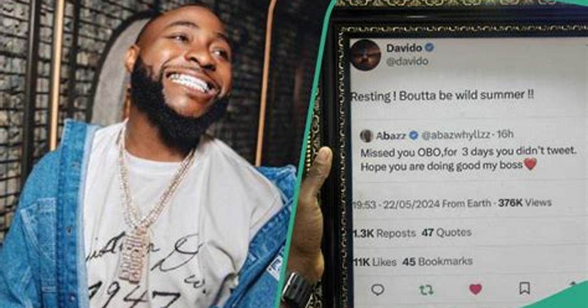 “I’ll Show My Future Kids”: Excited Fan Makes Frame of Davido’s Reply to His Comment, Causes Stir