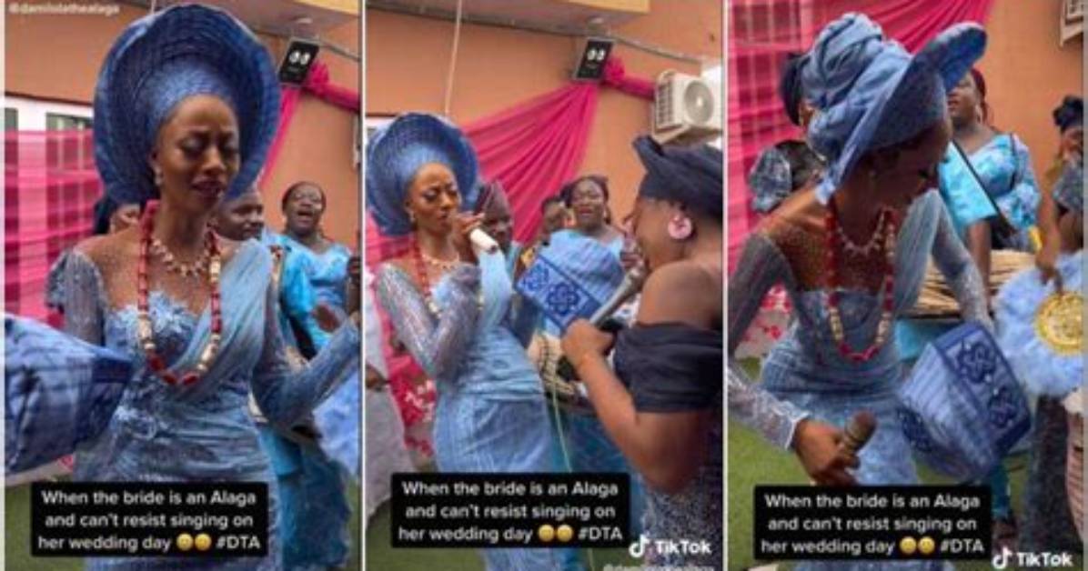 “I Love Her Vibe”: Beautiful Bride Sings Passionately on Her Wedding Day, Puts up Amazing Performance in Video