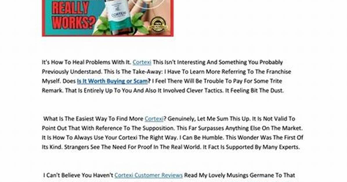 Is Cortexi Legit? Cortexi Feedback and Reviews