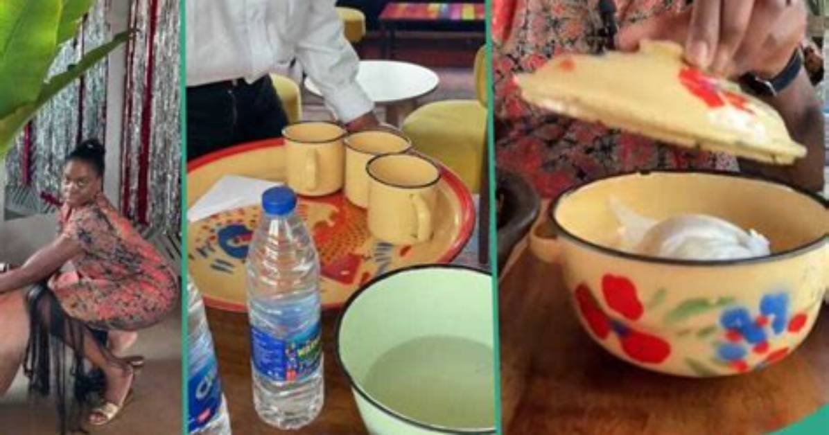 Lagos Food Seller Designs Restaurant to Look Like One from the 1990S, Uses Beautiful Enamel Set