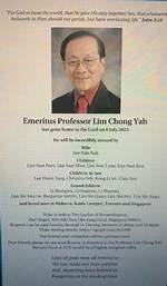 Lim Chong Yah Obituary and Death Cause | What Happened to Economist