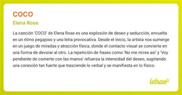 Lyrics & Translations of Coco by Elena Rose