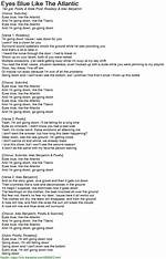 Lyrics & Translations of Eyes Blue Like the Atlantic by Sista Prod