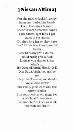 Lyrics & Translations of Nissan Altima by Michael Christmas