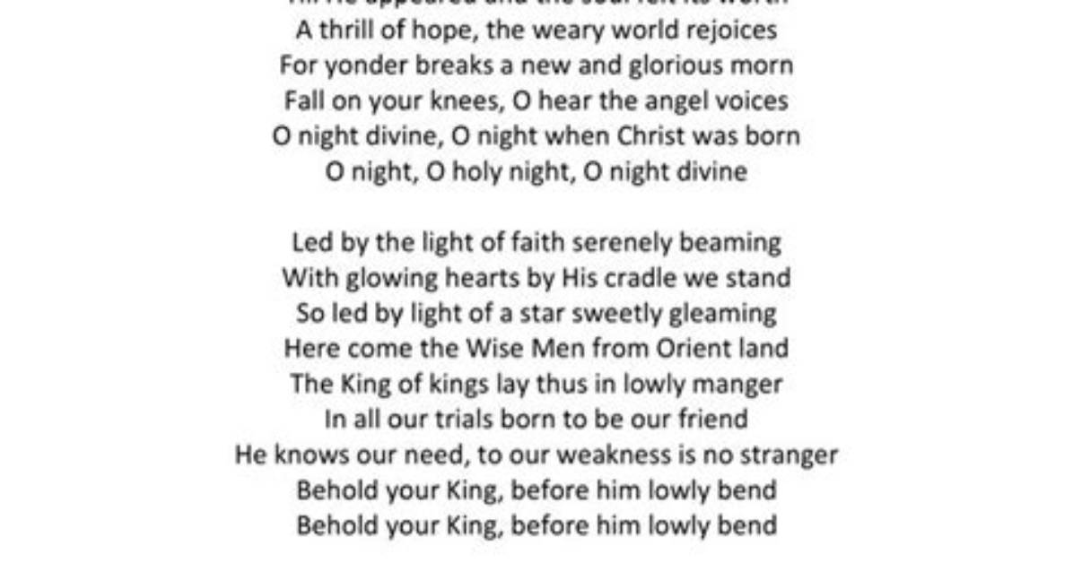 Lyrics & Translations of O Holy Night by Mariah Carey
