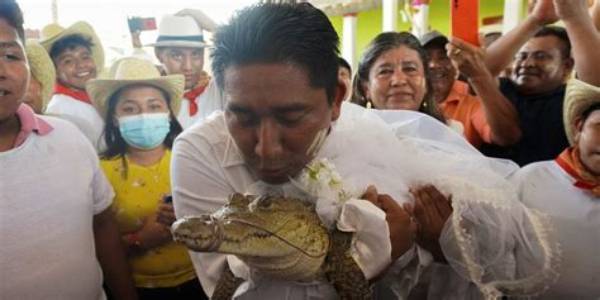 Mexican Mayor Marries Alligator and Seals the Deal with a Nuptial Kiss, Hopes to Bring Abundance to Village