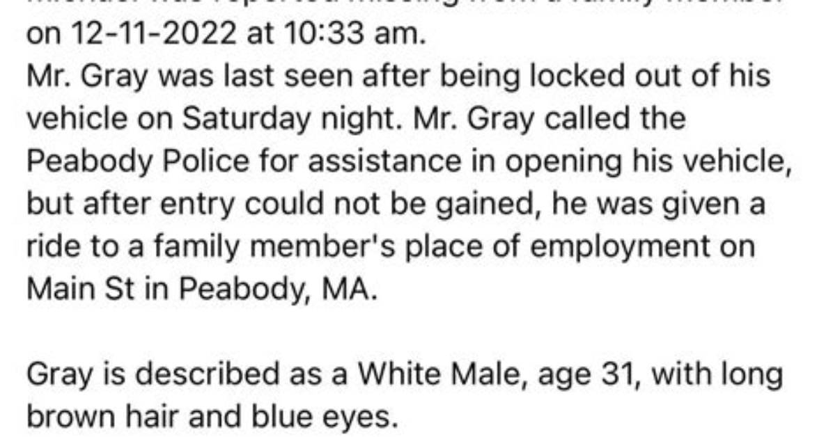 Mike Grey Missing Peabody, Massachusetts, Case Update: Is He Found