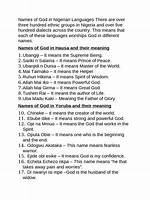 Names of God in Nigerian Languages and Meanings Explained