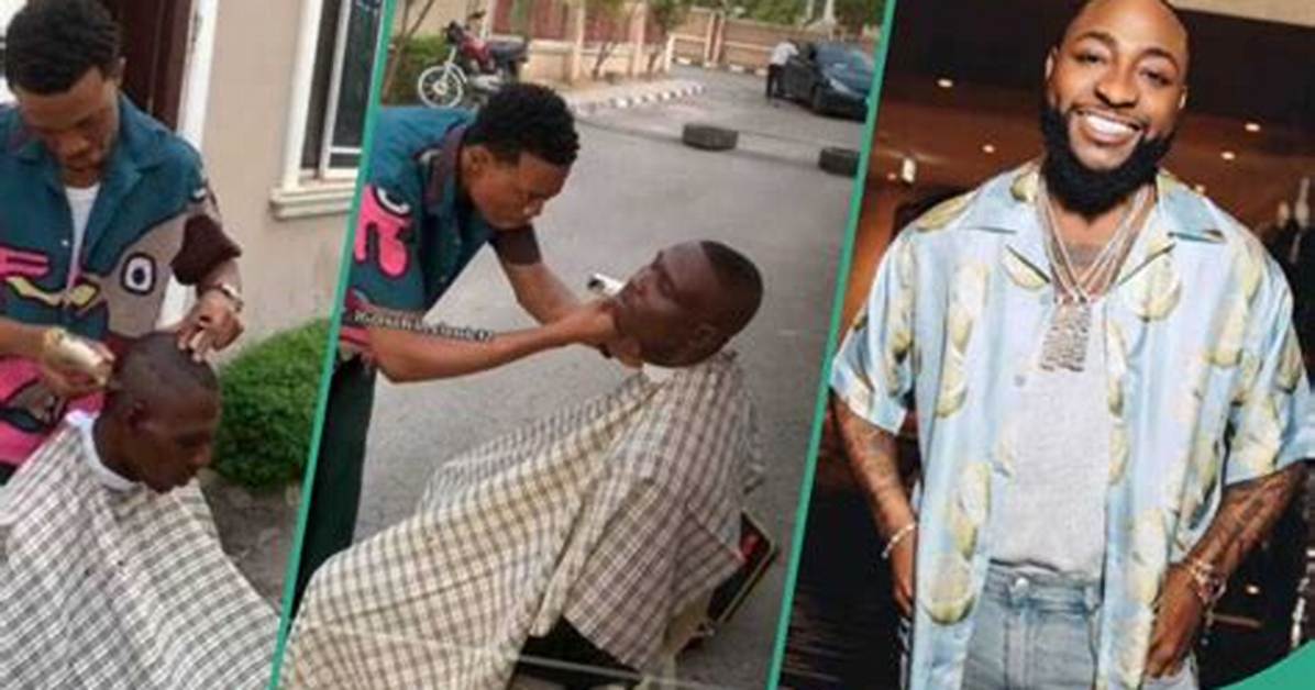 Nigerian Barber Makes Desperate Move to Get Davido's Attention, Video Goes Viral Online