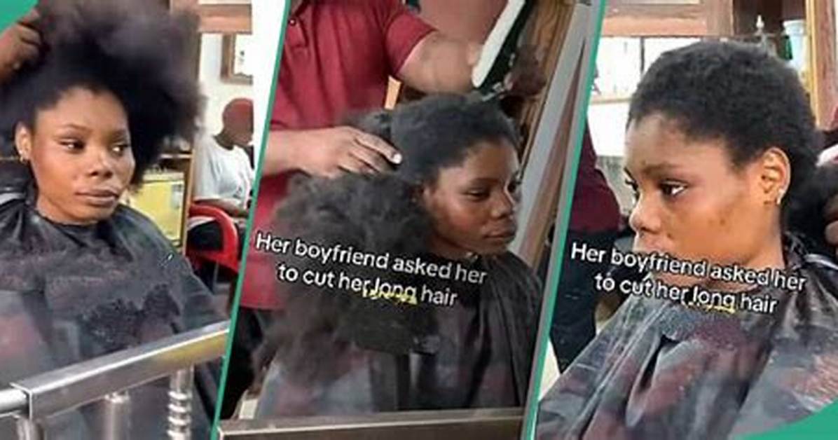 Nigerian Girl Cuts Long Hair After Boyfriend Complained It Was Drawing Attention from Men