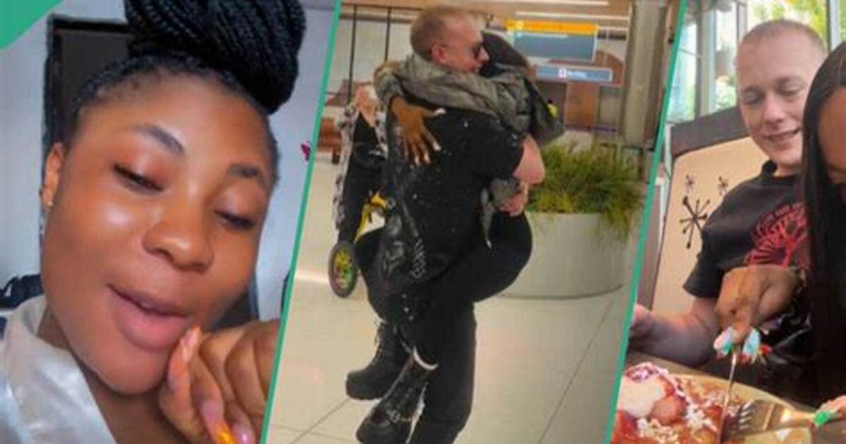 Nigerian Lady Gets American Visa, Relocates Abroad and Reunites with Oyinbo Lover