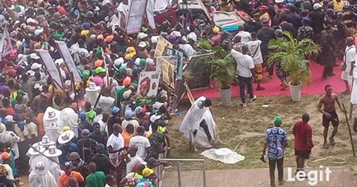 Photo Emerges as Eyo Masquerade Collapses in Stampede at Apc Rally in Lagos