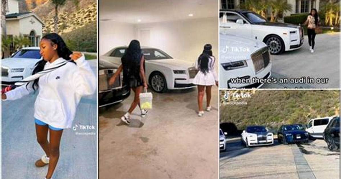 Pretty Lady Shows off Parents’ White Rolls Royce Cars, Uses Them to Make Trending Tiktok Video