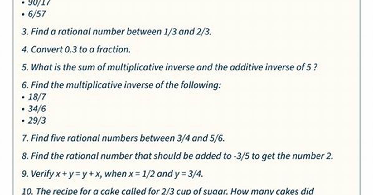 Rational Numbers Practice Problem