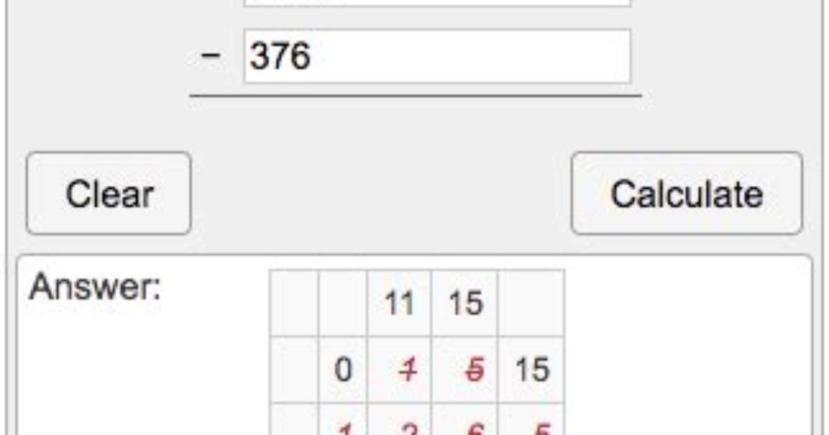 Regrouping Calculator