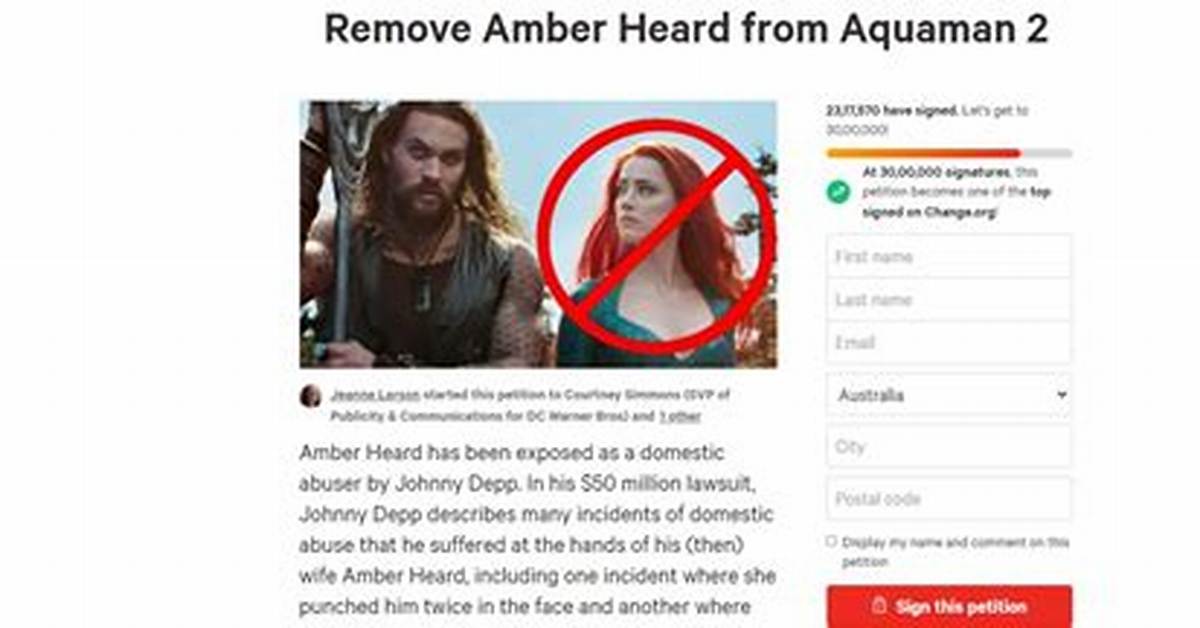 ‘Remove Amber Heard from Aquaman 2’ Petition Reach 2M Signatures