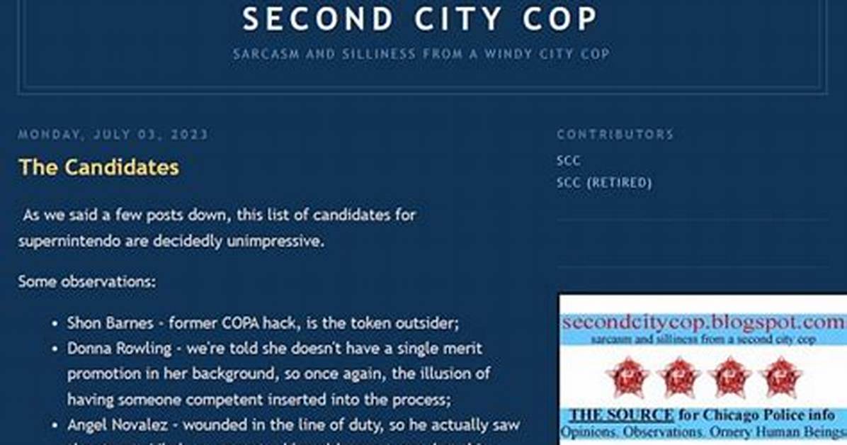 Second City Cop Blogs – Top Second City Cop Blogs and Websites