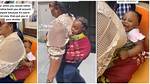 “See Her Smile”: Nigerian Grandma Causes Stir in America as She Carries Baby on Her Back with Wrapper in Video