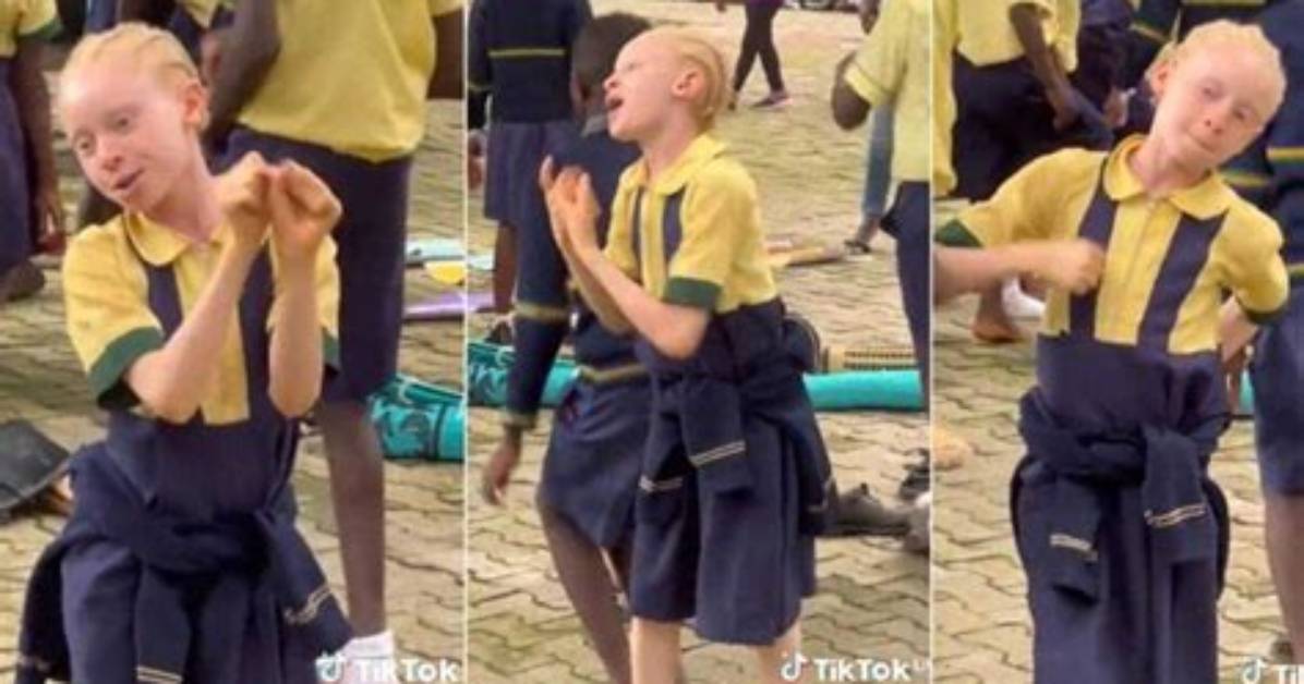 "She No Send Your Mama": Albino Girl with Clean Skin Dances Stylishly at School Party, Video Trends