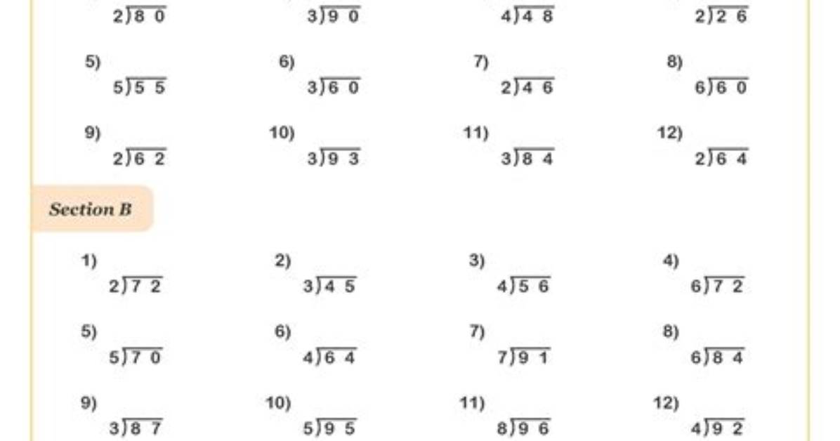 Short Division 9 and 40