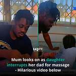 "Side Chick Wahala": Little Girl Asks Dad for a Massage as Mum Stares in Awe, Funny Video Goes Viral