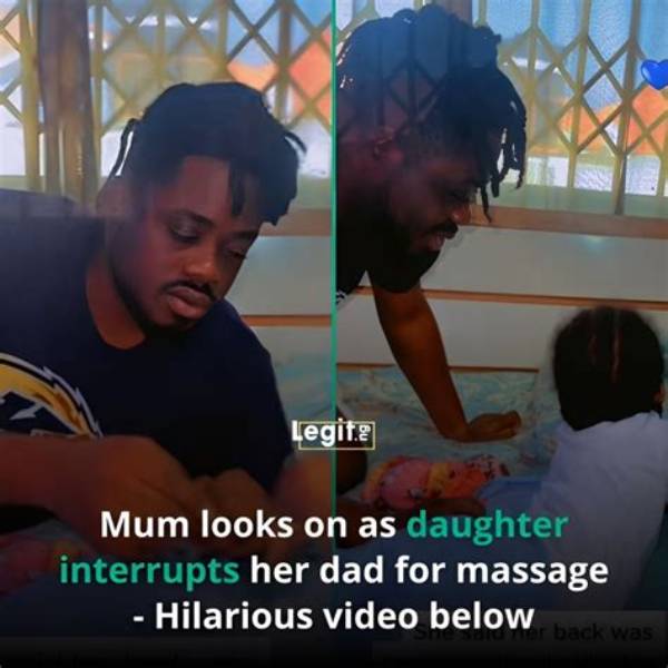 "Side Chick Wahala": Little Girl Asks Dad for a Massage as Mum Stares in Awe, Funny Video Goes Viral