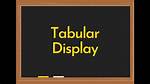 Tabular Display Calculator