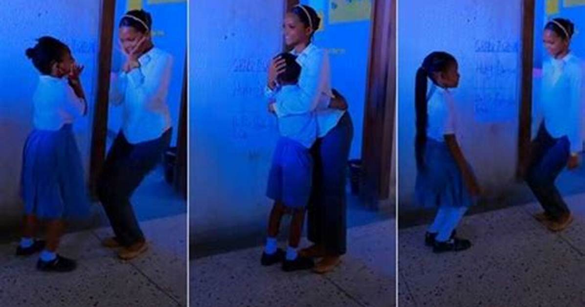 “The Boys Prefer Hugs”: Teacher Gives Her Pupils Grand Welcome as They Arrive School, Video Melts Hearts