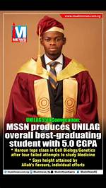 Unilag's Best Graduating Student with 5.0 Cgpa Gets Phd Scholarship to Study at Stanford University